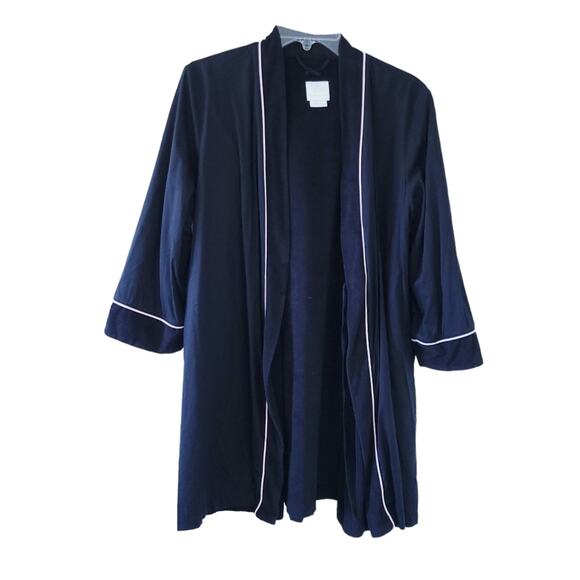 Kate Spade Robe Night Owl Xsmall Small Black Pink Shortie Robe, No Tie - Picture 3 of 8